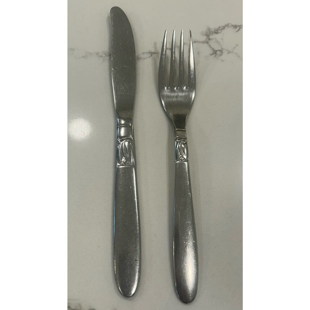 Vtg International CREATION Dinner Knife &‎ Fork Stainless Replacement Flatware